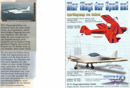 take off, Eintrag im Messekatalog, 1998